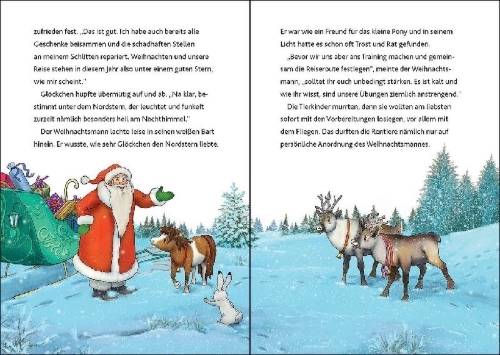 Buchcover und Innenansicht für das Buch: Glöckchen, das Weihnachtspony (Band 3) - Die Magie des Nordlichts