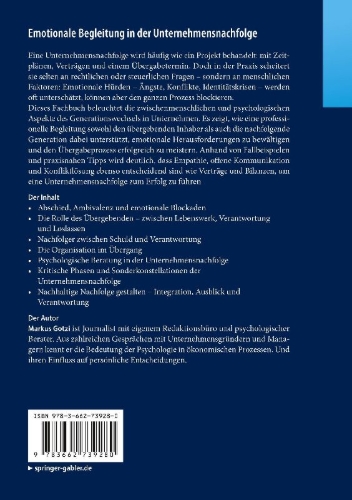 Buchcover und Innenansicht für das Buch: Emotionale Begleitung in der Unternehmensnachfolge