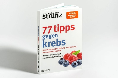 Buchcover und Innenansicht für das Buch: 77 Tipps gegen Krebs