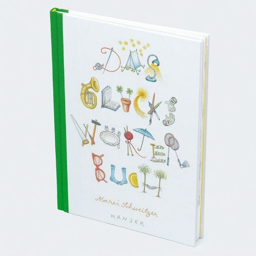 Buchcover und Innenansicht für das Buch: Das Glückswörterbuch