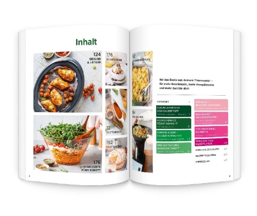 Buchcover und Innenansicht für das Buch: Basis-Kochbuch für Thermomix®