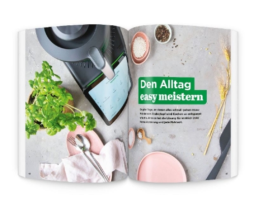 Buchcover und Innenansicht für das Buch: Basis-Kochbuch für Thermomix®
