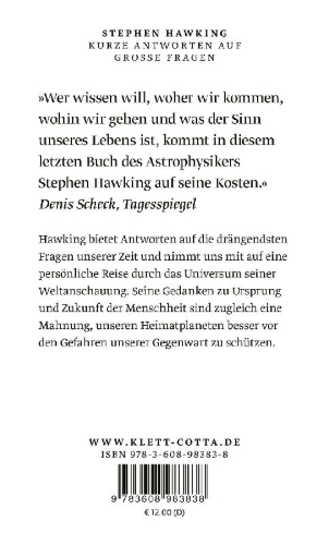Buchcover und Innenansicht für das Buch: Brief Answers to the Big Questions