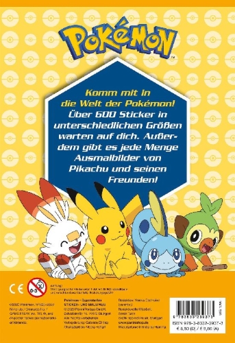 Buchcover und Innenansicht für das Buch: Pokémon: Superstarker Sticker- und Malspaß