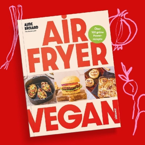Buchcover und Innenansicht für das Buch: Airfryer Vegan