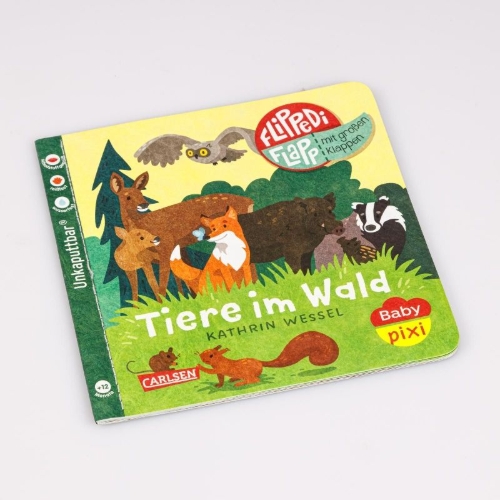 Buchcover und Innenansicht für das Buch: Baby Pixi (unkaputtbar) 178: Flippediflapp: Tiere im Wald