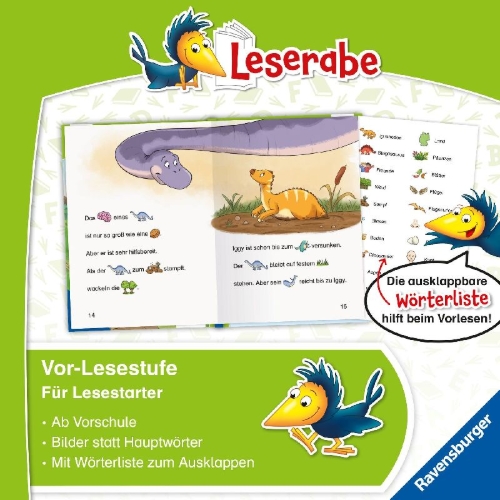 Buchcover und Innenansicht für das Buch: Dinosauriergeschichten - Leserabe ab Vorschule - Erstlesebuch für Kinder ab 5 Jahren
