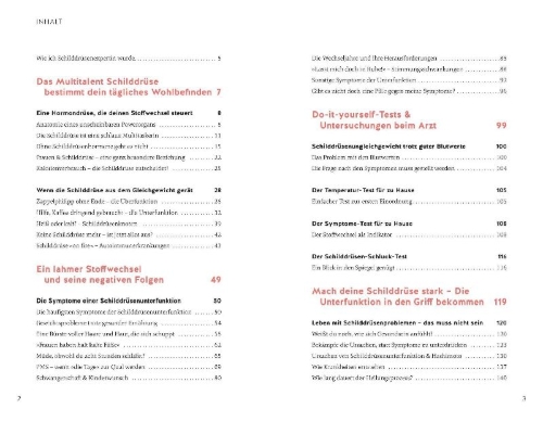 Buchcover und Innenansicht für das Buch: Mach deine Schilddrüse stark