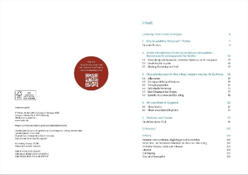 Buchcover und Innenansicht für das Buch: Selektiver Mutismus in der Kita