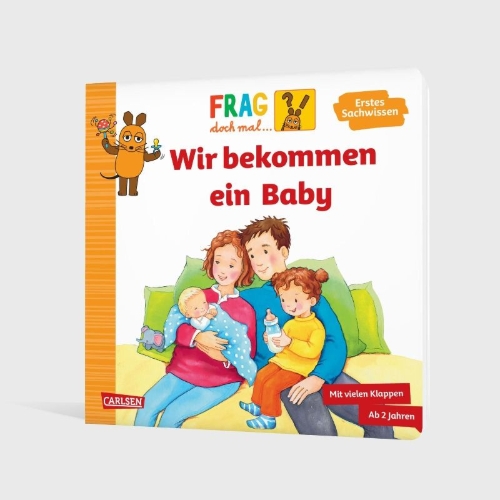 Buchcover und Innenansicht für das Buch: Frag doch mal ... die Maus: Wir bekommen ein Baby