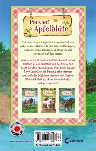 Buchcover und Innenansicht für das Buch: Ponyhof Apfelblüte (Band 20) - Paulinas geheimer Wunsch