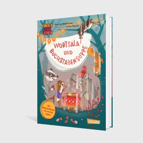 Buchcover und Innenansicht für das Buch: Wortsalat und Buchstabensuppe