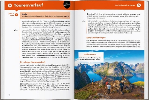 Buchcover und Innenansicht für das Buch: MARCO POLO Camper Guide Nordnorwegen: Lofoten & Nordkap