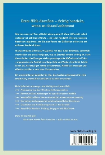 Buchcover und Innenansicht für das Buch: outdoor know-how: Erste-Hilfe-Handbuch für unterwegs
