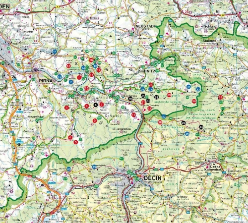 Buchcover und Innenansicht für das Buch: ROTHER Wanderbuch ErlebnisWandern mit Kindern Elbsandsteingebirge