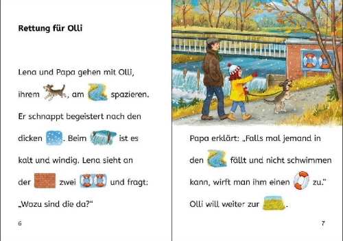 Buchcover und Innenansicht für das Buch: Bildermaus - Geschichten von der Feuerwehr