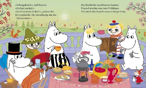 Buchcover und Innenansicht für das Buch: Mumin und das Frühlingsglück