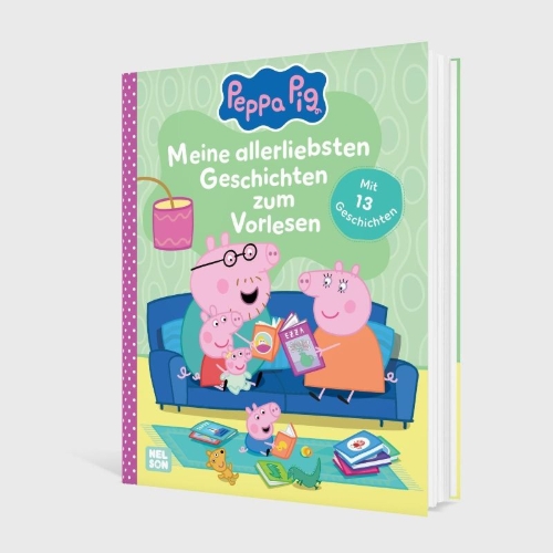 Buchcover und Innenansicht für das Buch: Peppa Wutz Gutenachtgeschichten:  Meine allerliebsten Geschichten zum Vorlesen