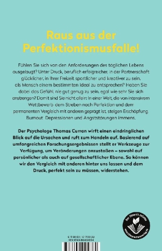 Buchcover und Innenansicht für das Buch: The Perfection Trap. The Power of Good Enough in a World That Always Wants More