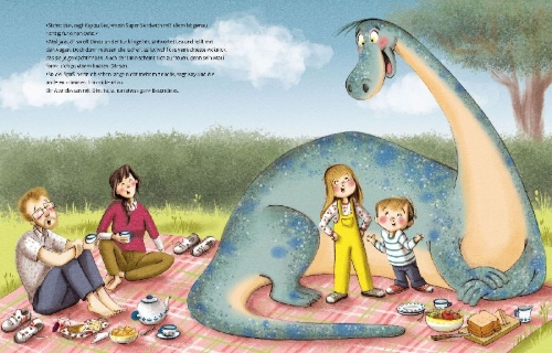 Buchcover und Innenansicht für das Buch: Picknick mit Dino
