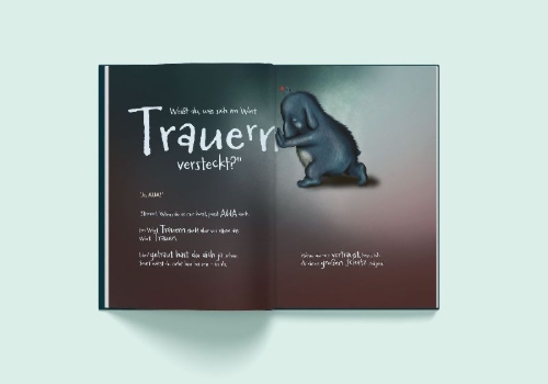 Buchcover und Innenansicht für das Buch: Vertrau mir, flüstert die Traurigkeit.