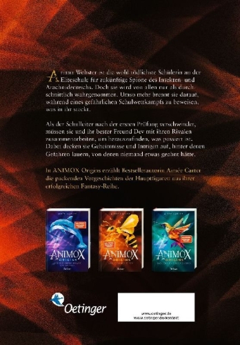 Buchcover und Innenansicht für das Buch: Animox Origins 2. Der Stich der Wespe