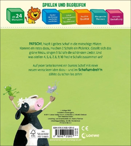 Buchcover und Innenansicht für das Buch: 10 kleine Schafe