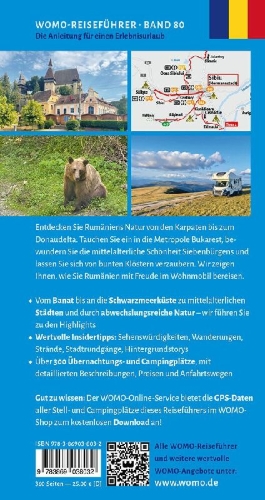 Buchcover und Innenansicht für das Buch: Entdeckertouren mit dem Wohnmobil Rumänien