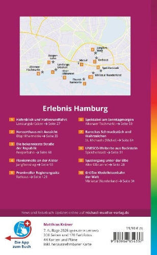 Buchcover und Innenansicht für das Buch: MICHAEL MÜLLER Reiseführer Hamburg MM-City