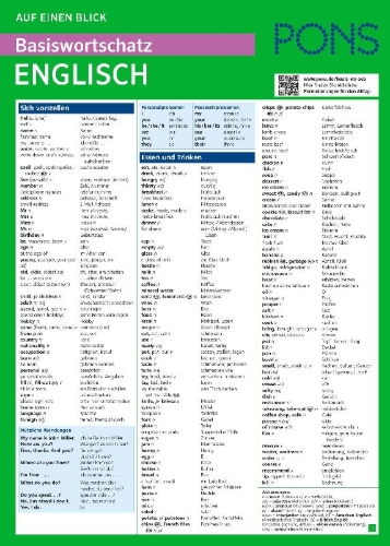 Buchcover und Innenansicht für das Buch: PONS Basiswortschatz auf einen Blick Englisch