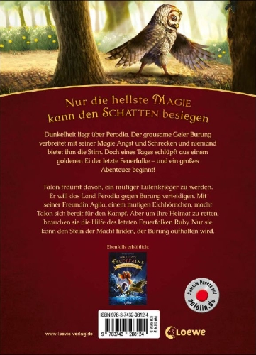 Buchcover und Innenansicht für das Buch: The last Firehawk - The Ember Stone