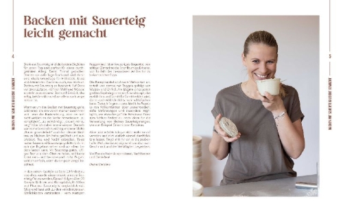 Buchcover und Innenansicht für das Buch: Einfach backen mit Sauerteig