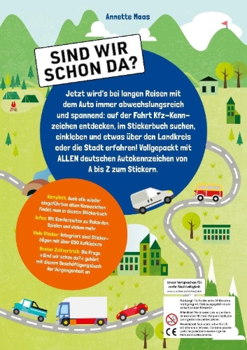 Buchcover und Innenansicht für das Buch: Autokennzeichen - Alle bundesweiten Kennzeichen zum Stickern