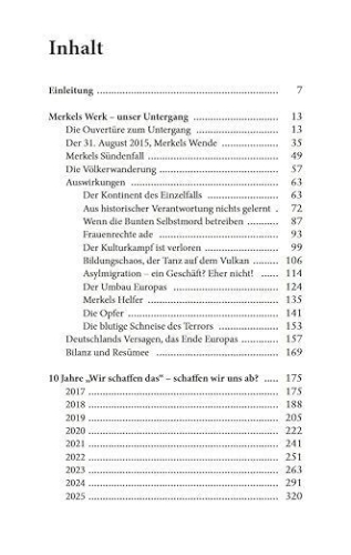 Buchcover und Innenansicht für das Buch: Merkels Werk - Unser Untergang