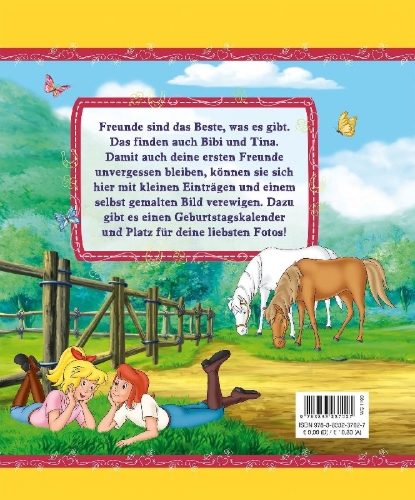 Buchcover und Innenansicht für das Buch: Bibi & Tina: Meine Kindergartenfreunde