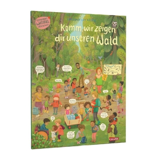 Buchcover und Innenansicht für das Buch: Komm, wir zeigen dir unseren Wald (Constanze von Kitzings Wimmelgeschichten 2)