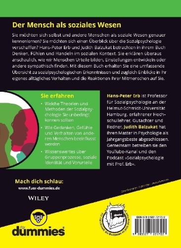 Buchcover und Innenansicht für das Buch: Sozialpsychologie für Dummies
