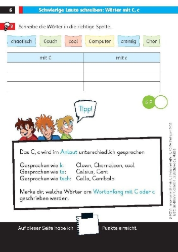 Buchcover und Innenansicht für das Buch: Die drei ??? Kids: Mein Deutschblock 2. Klasse