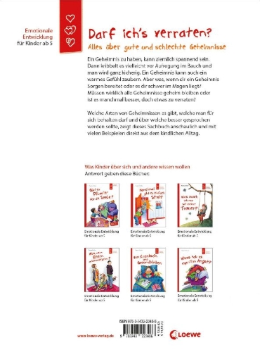 Buchcover und Innenansicht für das Buch: Darf ich's verraten? Alles über gute und schlechte Geheimnisse