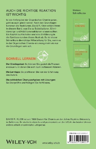 Buchcover und Innenansicht für das Buch: Wiley-Schnellkurs Organische Chemie II Reaktionen
