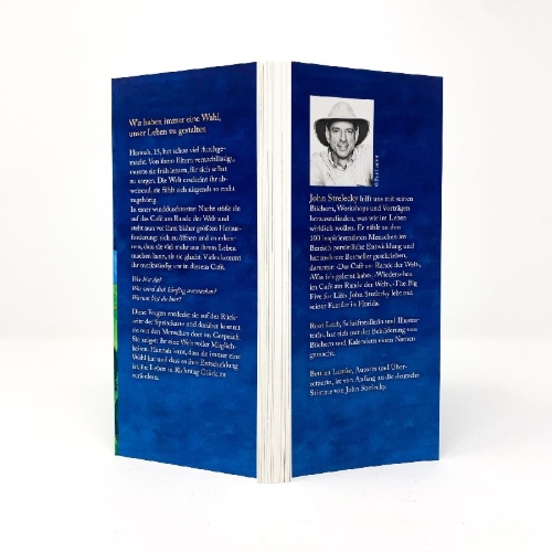 Buchcover und Innenansicht für das Buch: A New Visitor to The Cafe on the Edge of the World