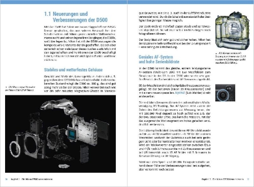 Buchcover und Innenansicht für das Buch: Nikon D500 - Für bessere Fotos von Anfang an