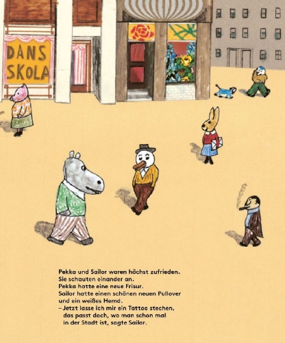Buchcover und Innenansicht für das Buch: Sailor und Pekka erledigen was in der Stadt