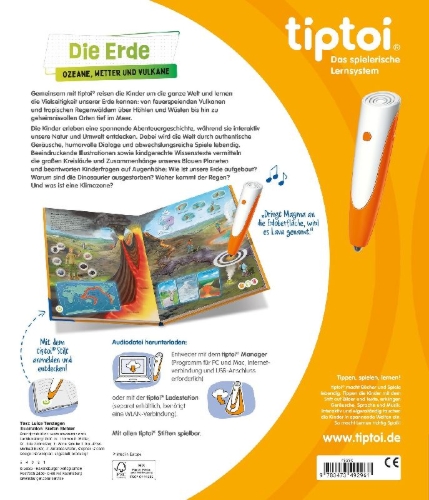 Buchcover und Innenansicht für das Buch: tiptoi® - Die Erde: Ozeane, Wetter und Vulkane