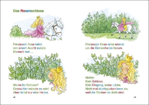 Buchcover und Innenansicht für das Buch: Leselöwen - Das Original: Die schönsten Silbengeschichten für Mädchen zum Lesenlernen