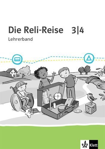 Buchcover und Innenansicht für das Buch: Die Reli-Reise 3/4. Paket: Didaktischer Kommentar und Materialband Klasse 3/4