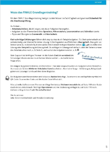 Buchcover und Innenansicht für das Buch: FiNALE Grundlagentraining - Hauptschulabschluss, Mittlerer Schulabschluss