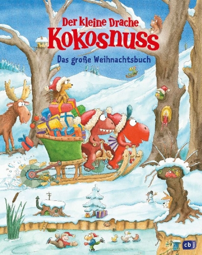Buchcover und Innenansicht für das Buch: Der kleine Drache Kokosnuss - Das große Weihnachtsbuch
