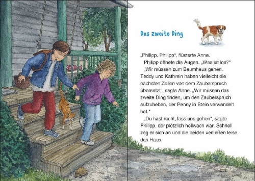 Buchcover und Innenansicht für das Buch: Das magische Baumhaus junior (Band 40) - Lawinenhunde im Einsatz