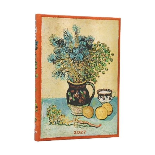 Buchcover und Innenansicht für das Buch: 12-Monatskalender 2027 Van Goghs Stillleben Midi Vertikal